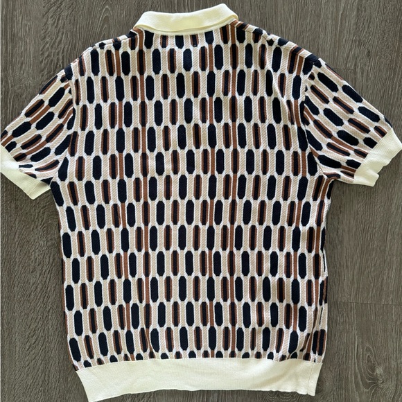 Bound Messina Knit Polo Size Small White/Brown/Black - Picture 4 of 6